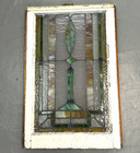 Antique Stained Glass Leaded Window Victorian Architectural Wood Salvage Mosaic 