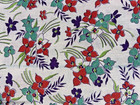  vintage Feed Sack  1930-50s Teal Red Purple 4 Petal Flowers 43 l X 38 w