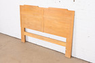 Henredon Mid-century Modern Sculpted Ash Queen Size Headboard  Circa 1970s