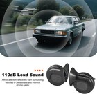 2pcs 12v 110db Super Loud Dual-tone Electric Snail Horn Waterproof For Truck Suv