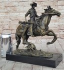 Remington Bronze Sculpture West Westen Cowboy Horse Hot Cast Massive Figurine