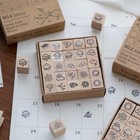 25 Pcs Small Weather Wooden Rubber Stamps Mini Weather Decorative Wooden Stam   