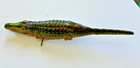 Vintage 15    Chein Tin Wind-up Crocodile   Alligator  Missing Tribal Man On Back