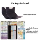 Dixver 2 Packs Foldable Nursing Clipboard  Medical Edition Cheat Black