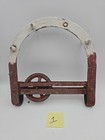 Antique Old Horseshoe U Shaped Cast Iron Barn Door Rollers Hangers Pair Set