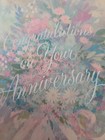 Vtg Greeting Card-  Anniversary  - Pastel Floral-used 1965