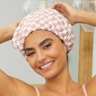 Shower Caps Reusable Waterproof - Satin Lined  Quick-dry  Adjustable terracotta