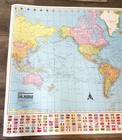 Vintage 1993 Colorprint Map Of The World  Laminated 50    X 38    American Map Corp 