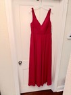 David s Bridal Red Chiffon Gown 10 - 12 Pockets
