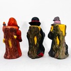  3  Vintage Porcelain Halloween Phantom Vampire Witch Taper Candle Holders