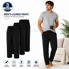 3 Pack Men s Black Lounge Pants Cotton Blend Pajama Sleep Pants Drawstring