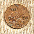 1933 Chicago Cpie World s Fair Good Luck Gilt Brass Token Or Medal - Swastika