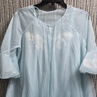 Vtg Gossard Artemis Sheer Chiffon Nightgown   Robe Set - Petite Blue Lace Usa