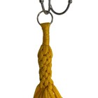 Large Vintage Macrame Plant Hanger Bright Yellow Boho 5 Feet Tall Pagoda Style
