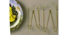 New Set Of 6 Gold Tone Side Stretch Wall Plate Holder Hanger