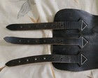 Vtg Buco 3 Strap Black Leather Biker Motorcycle Kidney Belt Sz 34