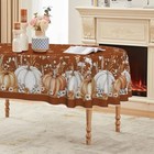 Fall Tablecloth 60x84 Inch Oval White Orange Caramel 60x84 Inch