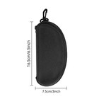 3pcs Zipper Hard Shell Sunglasses Case And Eyeglasses One Size  Black