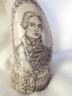 Vintage Scrimshaw Resin Repro Whale Tooth Horatio Nelson Maritime H m s Victory