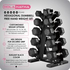 Holahatha 10  15  25  30   35 Lb Hexagonal Dumbbell Weight Set W  Rack  Black