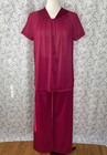 Vintage Vanity Fair 3 Pc Magenta Short Sleeve Pajama Set W robe  Size M  Unworn