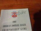1968 Afl Championship Game Media Guide Book Oakland Raiders New York Jets Namath