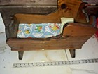 Vintage Folk Art Handcrafted Primitive Baby Doll Bassinet Rocker Cradle