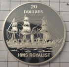 1993 Tuvalu 20 Dollar Silver Proof Coin  Hms Royalist  Stunning 