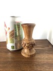Vtg Miniature Carved Wooden Decorative Vase Vine Pattern  4 5   h Made In India