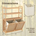Double Tilt Out Laundry Hamper W 3 Shelves 2 Removable Baskets For Dirty Clothes