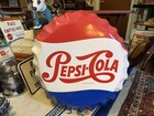 Vintage Large Embossed Pepsi Cola Bottle Cap 26 5    Metal Sign - Stout Marketing