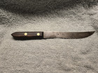 Antique Hudson  Howard City  Michigan 12  Wooden   Brass Handle Knife