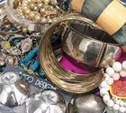Vintage Now Jewelry Lot Junk Drawer Craft Costume Rhinestone Beads Faux Pearl