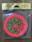 Hallmark Vintage Paper Napkins   Coasters Lot Wreaths Christmas Holiday Nos New