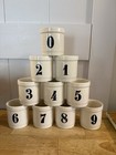 Anthropologie Digit Blue Numbered Spice Jars Set 0-9 Full Set W  Cork Lids Htf