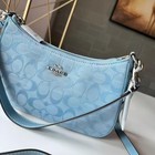 Coach Teri 24 Shoulder Bag Signature Chambray silvery light Blue Brand New