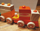 Melissa   Doug Wooden Stacking Train 26 Pc Set Blocks Cars Educational Toy Euc