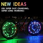 Led Bike Wheel Lights 2-tire Pack Usb Rechargeable Lights Color-chang 