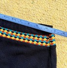 Black Terry Cloth Bikini Swimsuit Checked Waistband 1960s Vintage