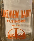 Vintage  Lakeview Dairy  Elsinore California Acl Milk Half Pint Bottle