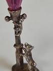 Sterling Silver   Lamp Post Charm   Dog   Cat   Very Rare  detail   Vintage