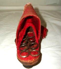 Victorian Germany Velvet Shoe Sewing Etui Box Pincushion 3 Pair Rusty Scissors