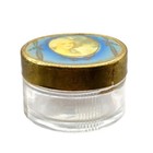 Victorian Era Antique Vanity Jar  Glass Powder Or Cream Box With Metal Lid  Hand