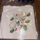 Lenox Linens Christmas Holiday Embroidered Holly Roll Bun Warmer In Package
