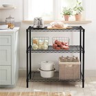 3 Tier Wide Wire Shelving Black - Brightroom
