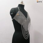 Handmade Aluminum Chainmail Top For Women Medieval Armor Bra Larp Cosplay Wear