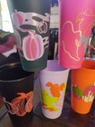 Starbucks Glow In The Dark Halloween Cups Plastic Set Of 6 New
