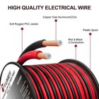 16 Gauge Wire 100ft  16 2 Awg Red Black Hookup Electrical Wire Strips Extensi   