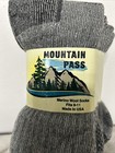 3 Pair Grey Mountain Pass 72  Merino Wool Thermal Boot Socks Made Usa Fit 9-11