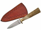 Fixed-blade Dagger Knife   5 25  Mini Silver Double Edge Blade Stag Handle